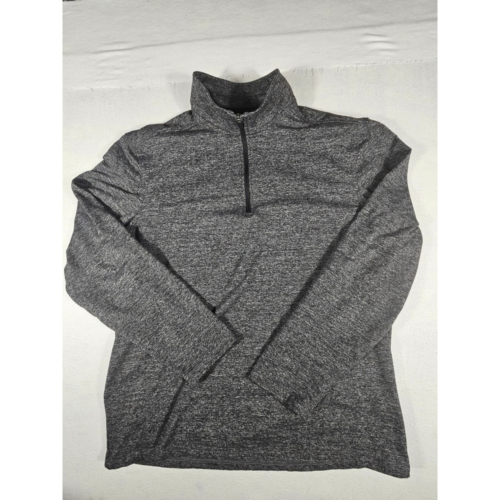 01.Algo Performance Mens XL Quarter Zip Pullover Gray Space Dye MGK10097